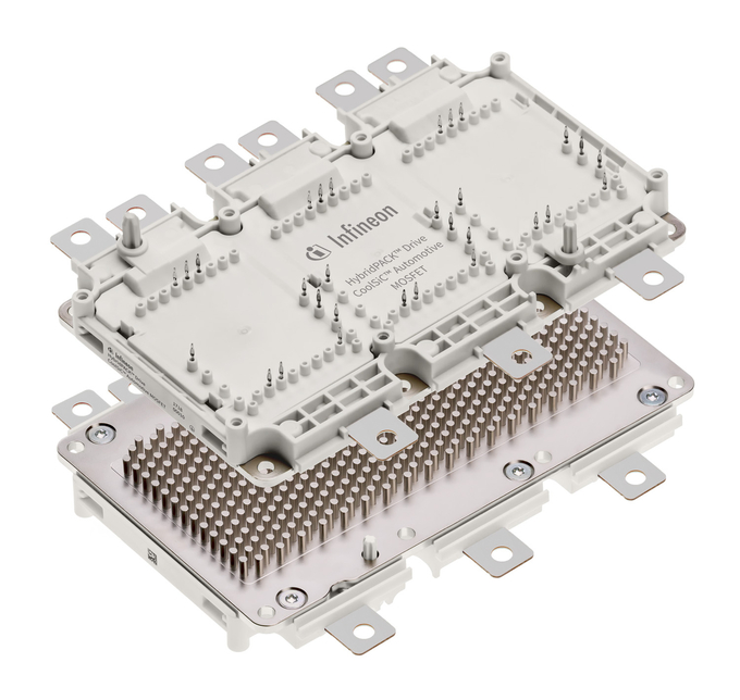 1200V 풀-브리지 모듈 HybridPACK Drive CoolSiC은 전기차 트랙션 인버터에 최적화돼 있다. (사진=인피니언 테크놀로지스)