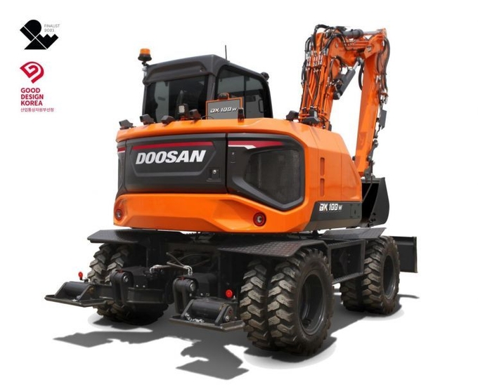 미국 2021 IDEA 디자인 어워드에서 본상을 수상한 현대두산인프라코어 소형굴착기 DX100W.(사진제공=현대두산인프라코어)