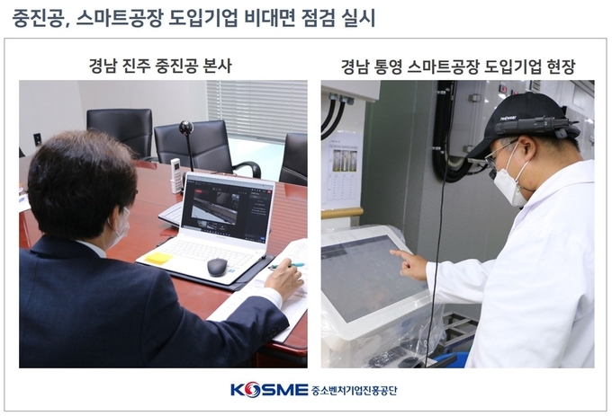 중소벤처기업진흥공단은 스마트공장 도입기업의 애로해결을 돕기 위한 현황 점검 시 비대면 실시간 점검 체계를 도입해 운영한다고 밝혔다.